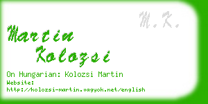 martin kolozsi business card